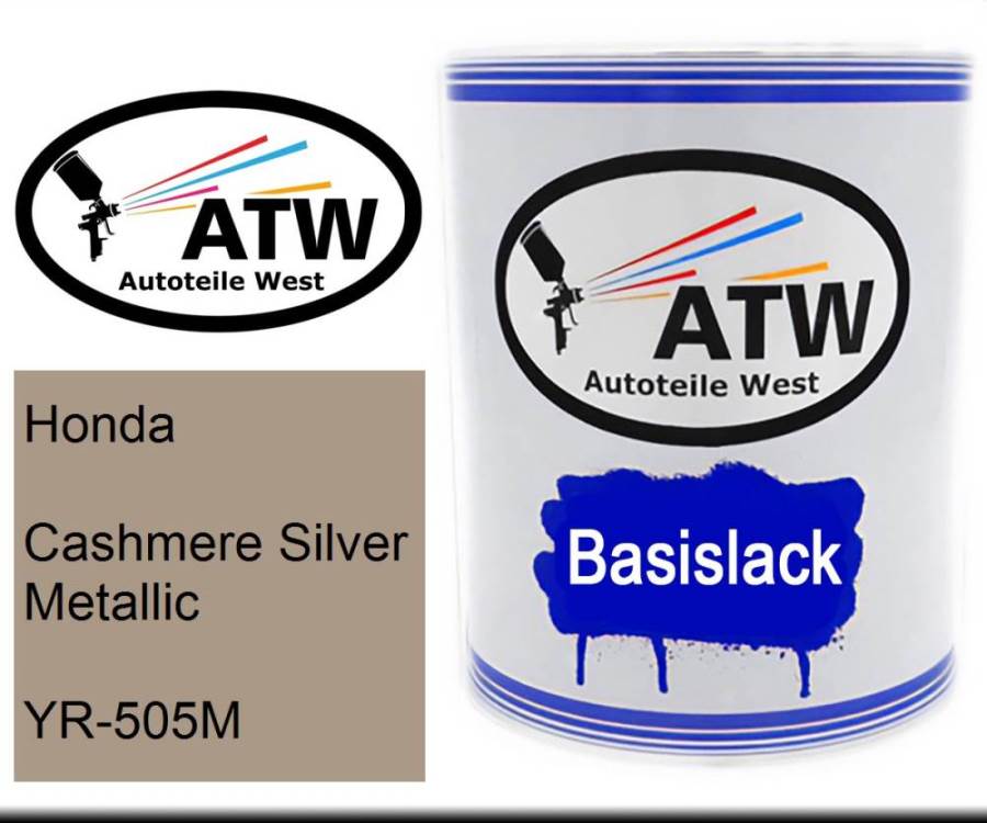 Honda, Cashmere Silver Metallic, YR-505M: 1L Lackdose, von ATW Autoteile West.